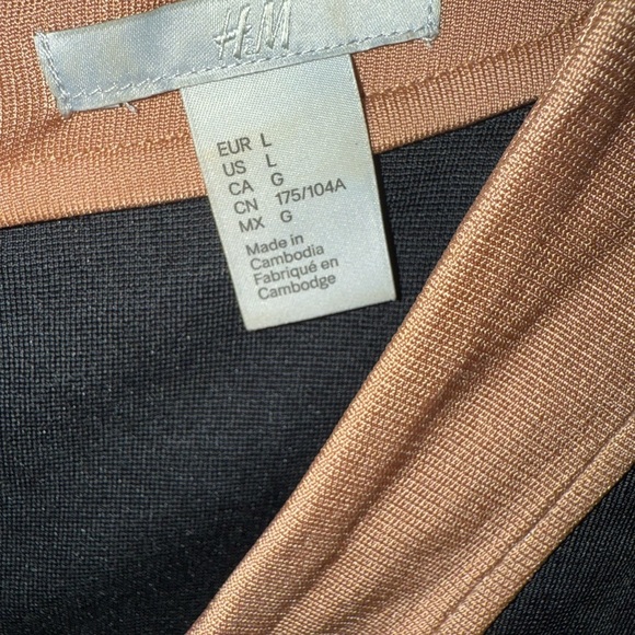 H&M black and beige bodycon dress size large - Picture 4 of 12